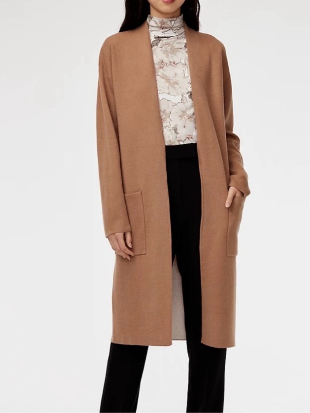 The Group by Babaton Aritzia Belted Long Cardigan Sweater -Camel - Size Medium